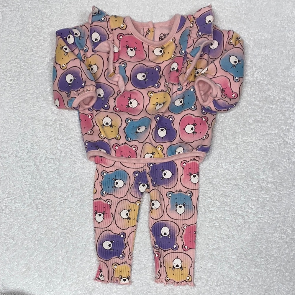 Care Bears baby Colorful Bear Print Baby Outfit 3/6m